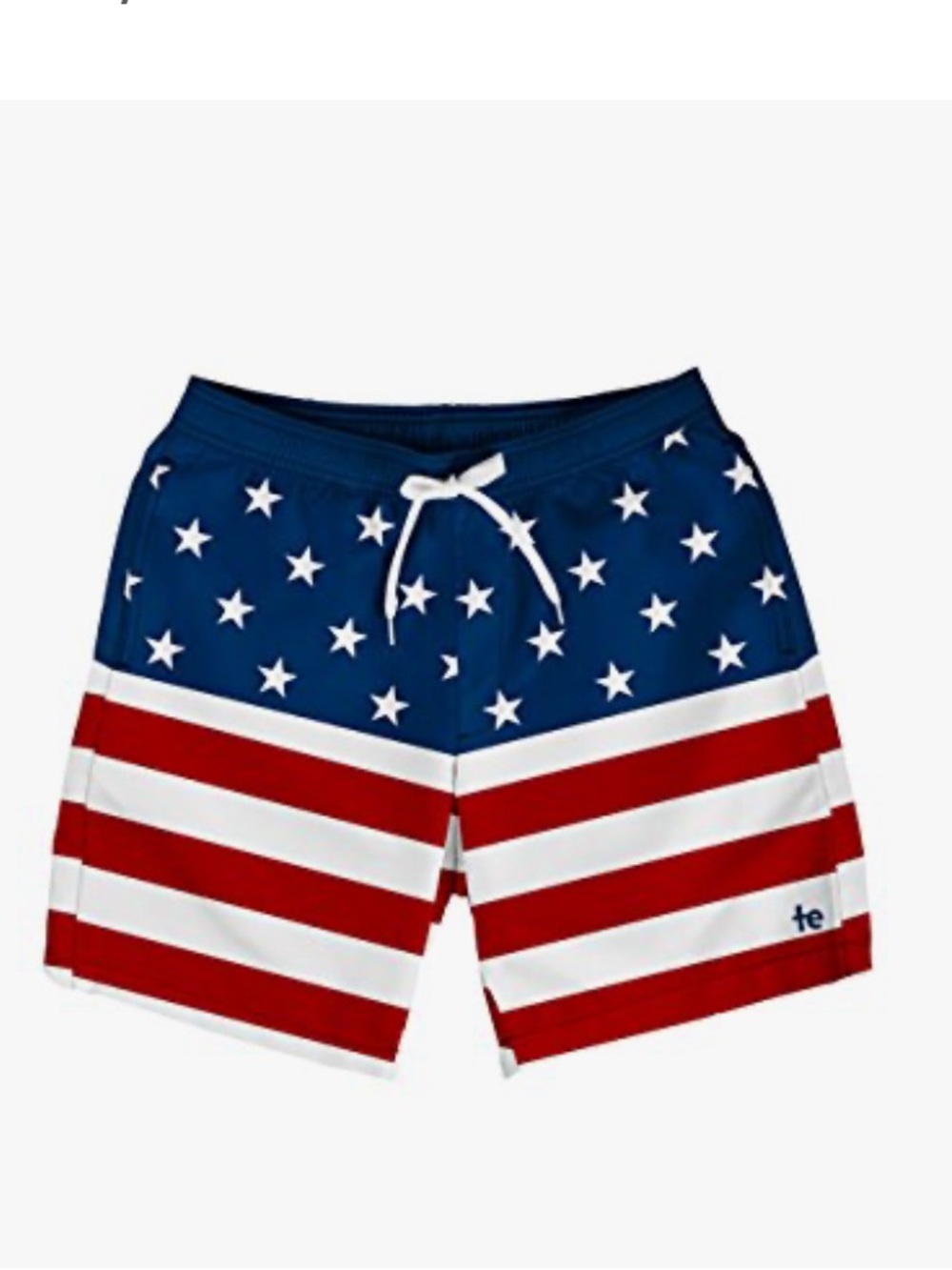 Tipsy Elves Men's American Flag Swim
Trunks Size Large